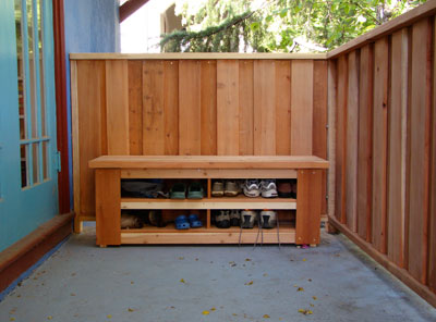 Shoe rack / bench to match the railing